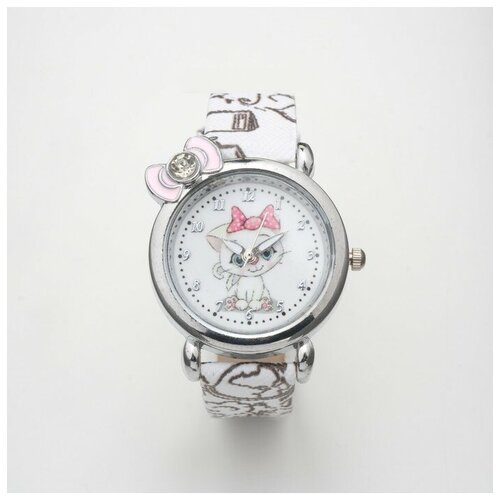 фото Наручные часы кварцевые, ремешок силикон, белый flashme