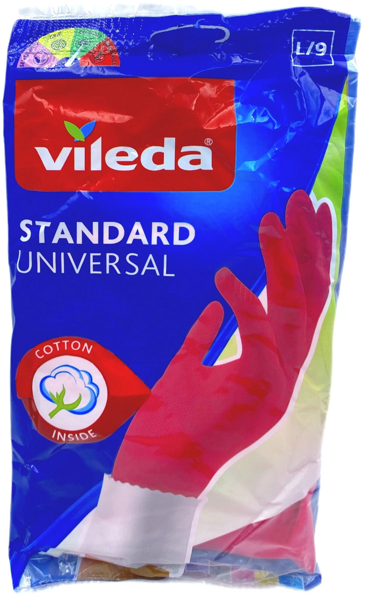 Перчатки хозяйственные VILEDA STANDARD UNIVERSAL / Виледа Стандарт, размер L