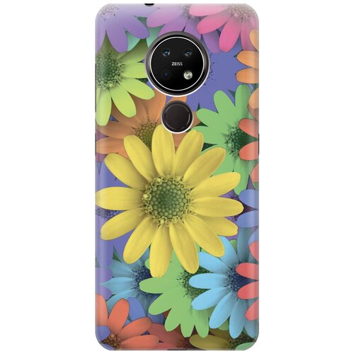 фото Силиконовый чехол на nokia 6.2 / 7.2 / нокиа 6.2 / 7.2 с принтом "букет из разнозветных ромашек" gosso