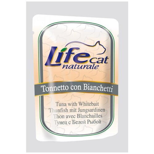 Lifecat Деликатес для кошек ТунецБелая Рыба в желе 70гр 130 (34 шт)