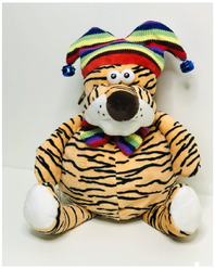 Мягкая игрушка Тигр в шапке с бубенчиками / сумочка для конфет Тигр/ Тигр символ 2022 года , 38 см