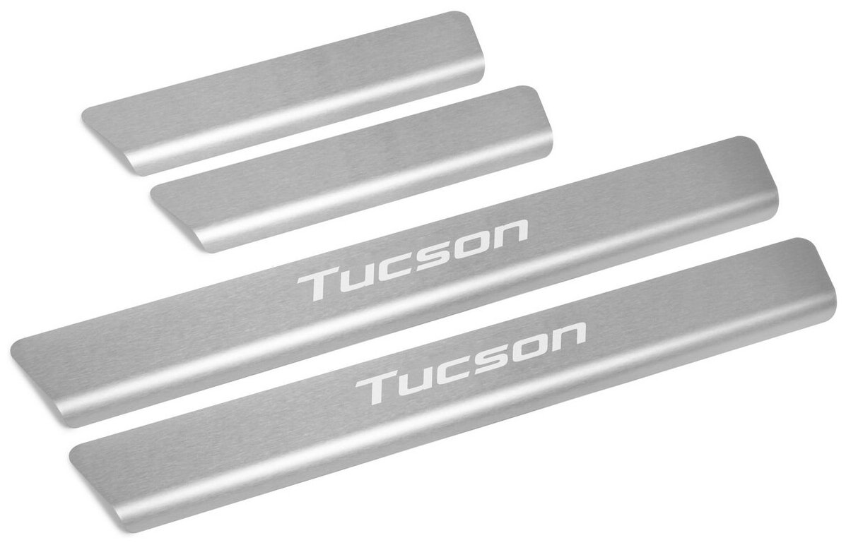 Накладки на пороги Rival для Hyundai Tucson IV 2021-н. в нерж. сталь с надписью 4 шт NP.2316.3