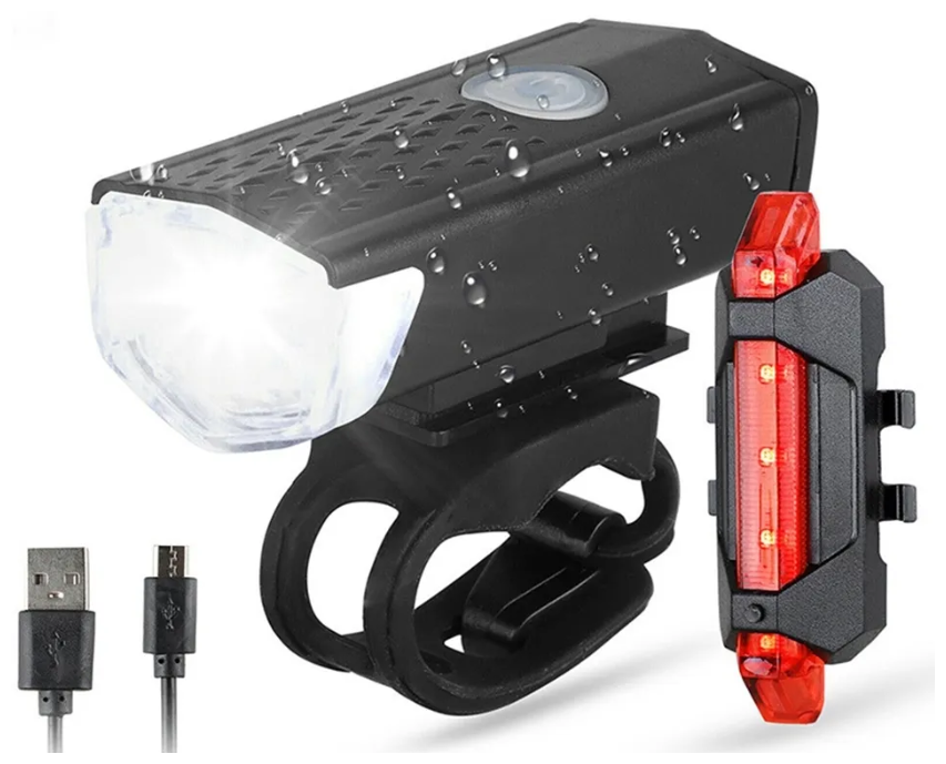 Комплект велосипедных фонарей ForAll передний+задний usb
