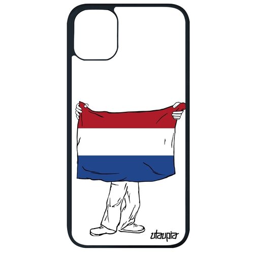 фото Защитный чехол на телефон // iphone 11 pro max // "флаг голландии с руками" туризм патриот, utaupia, белый