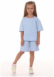 Комплект одежды детский Азимут (Футболка и шорты) Милаша цвет Голубой размер 128