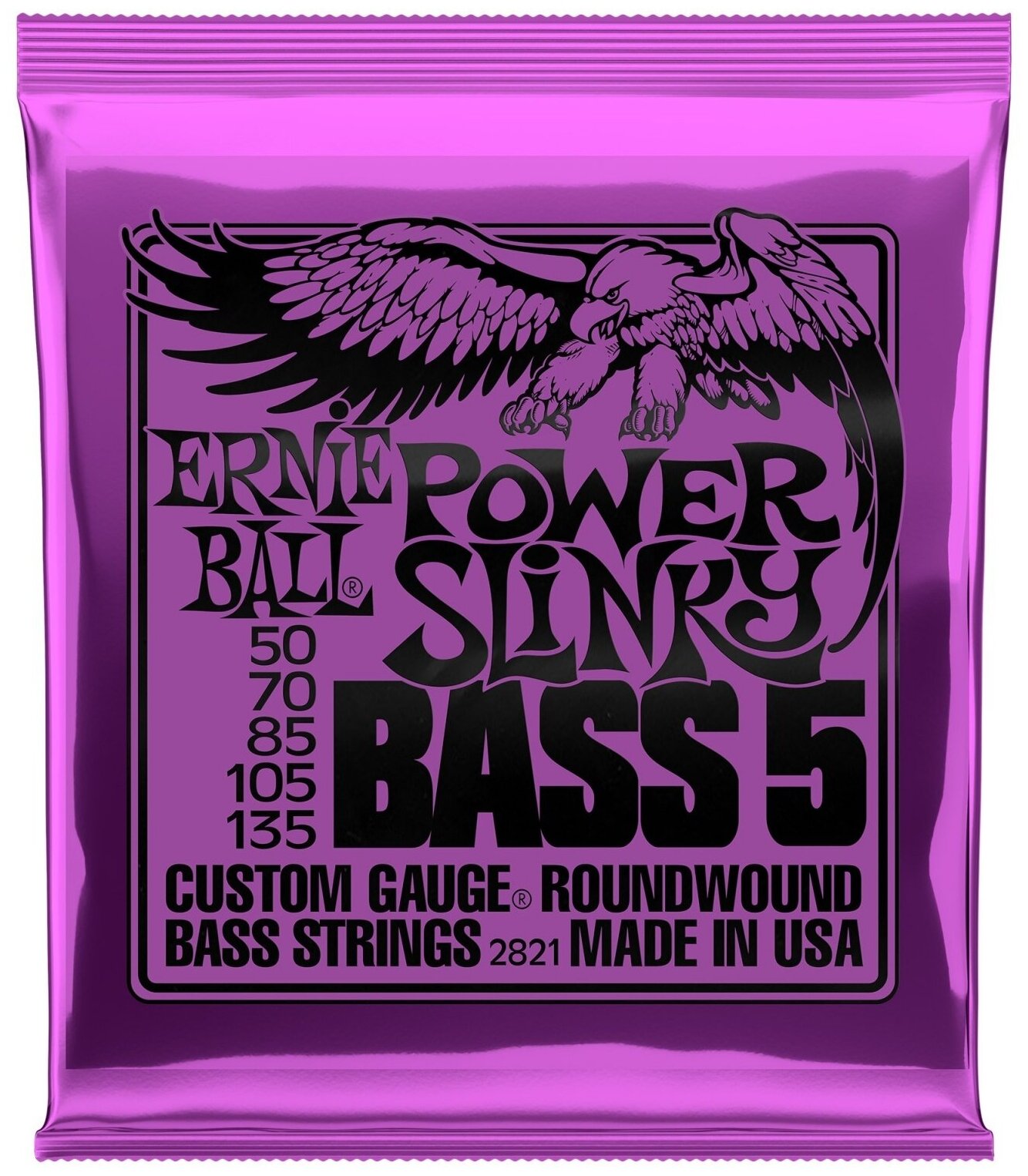 ERNIE BALL 2821 Nickel Wound Slinky Power 50-135 Струны для 5 струнной бас-гитары