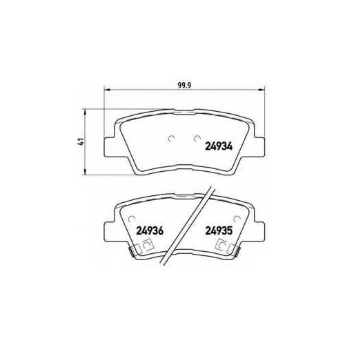 Колодки тормозные HYUNDAI SONATA/I40/IX35/SPORTAGE 05- 2.0-3.3/2.0 DIESEL задн. BREMBO P30047