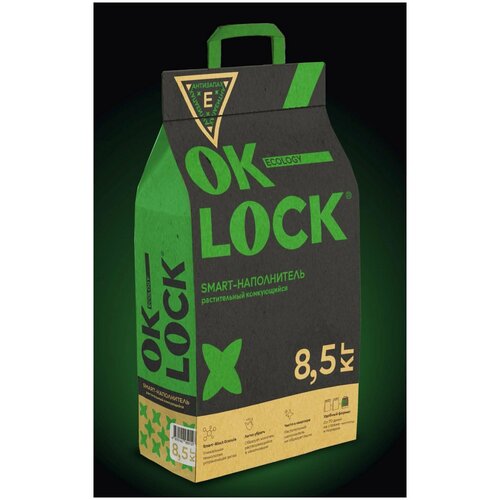 Ok-Lock Наполнитель для кошачьего туалета 8,5кг растительный