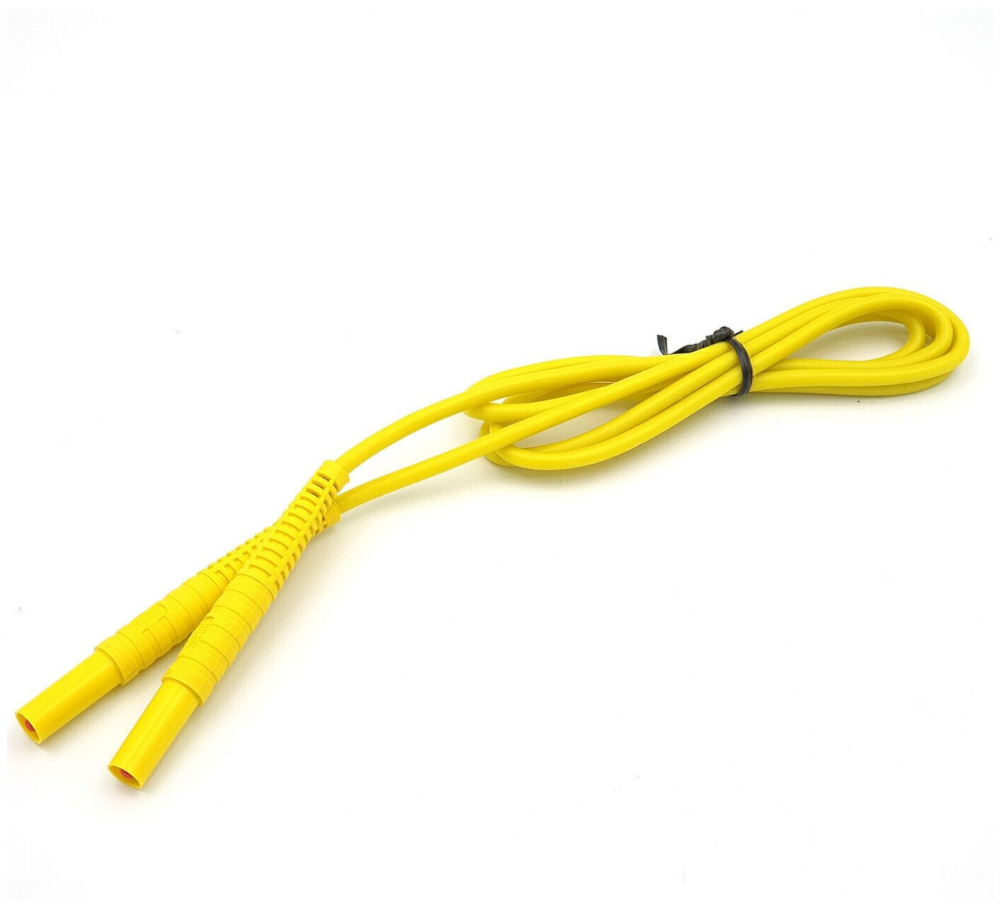 Провод измерительный 1,2м с разъемами банан желтый Sonel (щуп для мультиметра разъем 4 мм медь 1000 Вольт 16 Ампер силиконовая изоляция)