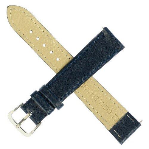фото Ремешок для часов, женский, 18 мм, длина 20 см, натуральная кожа, темно-синий бренд ко
