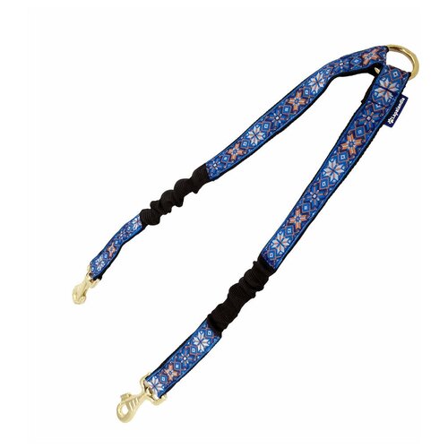 Сворка на двух собак для выгула с амортизаторами Поларис Lapalandia Цвет 17