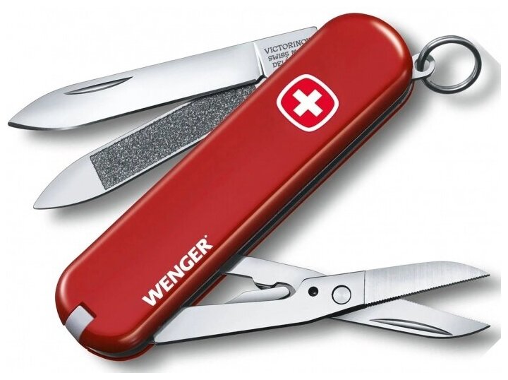 Victorinox 0.6423.91 Нож-брелок victorinox delemont, 65 мм, 7 функций, красный wenger