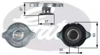 GATES RC217 Крышка расширительного бачка