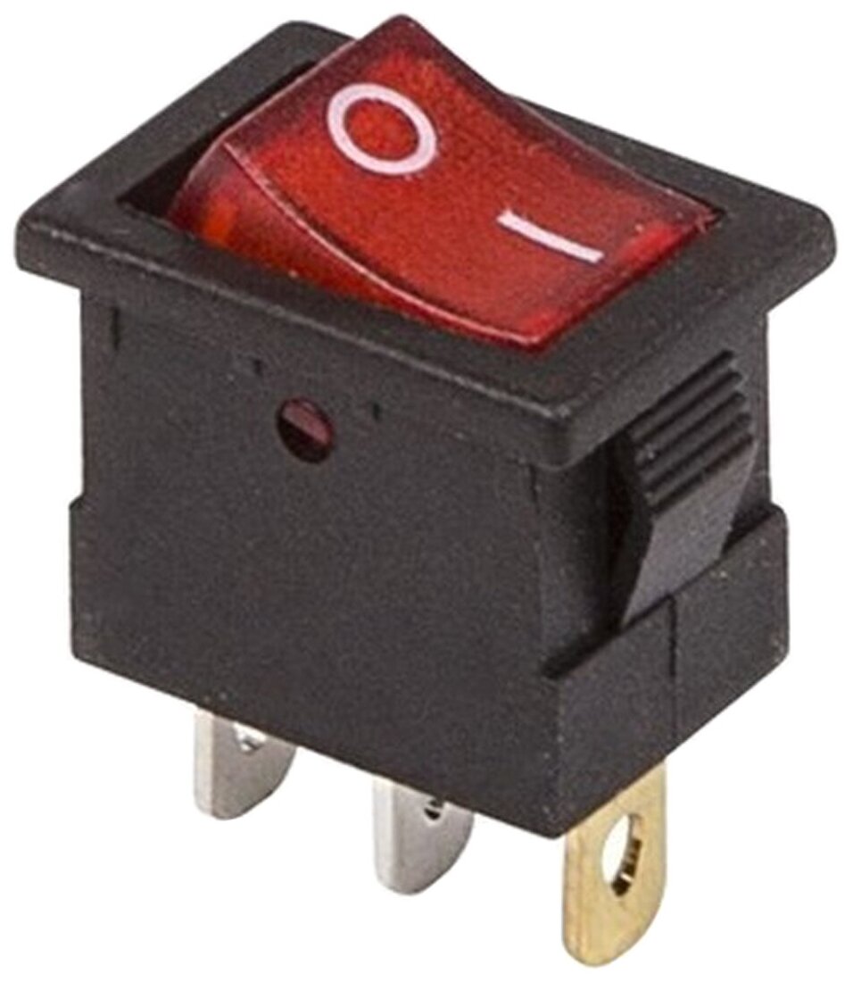 Выключатель клавишный 12V 15А (3с) ON-OFF красный с подсветкой REXANT 36-2170