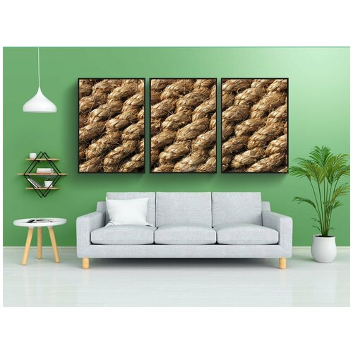 фото Модульный постер "веревка, морской узел, матрос" 180x90 см. из 3х частей в тубусе, без рамки lotsprints