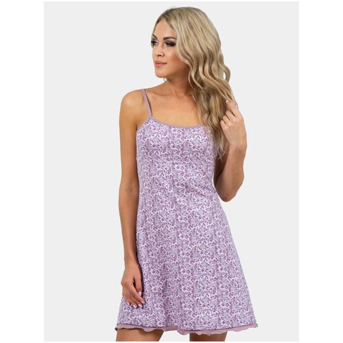 Ночная сорочка Нежка, цвет: пастельно-розовый, серо-коричневый, зеленый лишайник