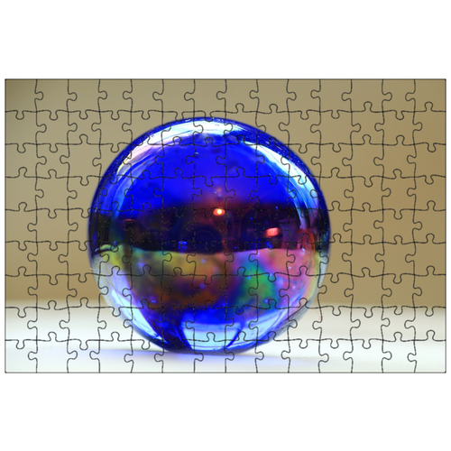 фото Магнитный пазл 27x18см."мрамор, шарик крупным планом, стекло" на холодильник lotsprints