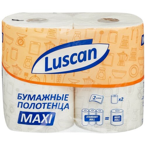фото Полотенца бумажные luscan maxi 2-сл.,с тиснением, 2рул./уп. 2 шт.