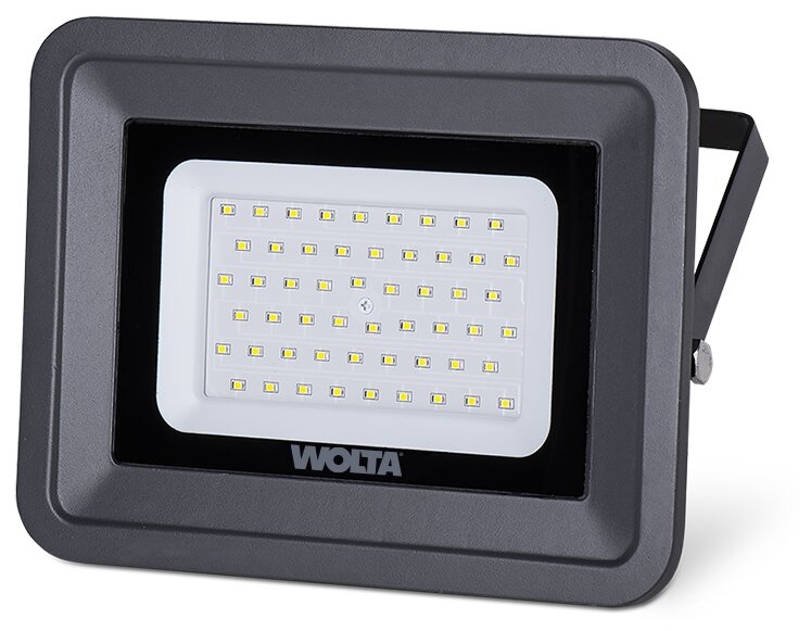 Wolta Светодиодный прожектор, 5500K, 50 W Smd, IP 65,цвет серый, слим WFL-50W/06 .