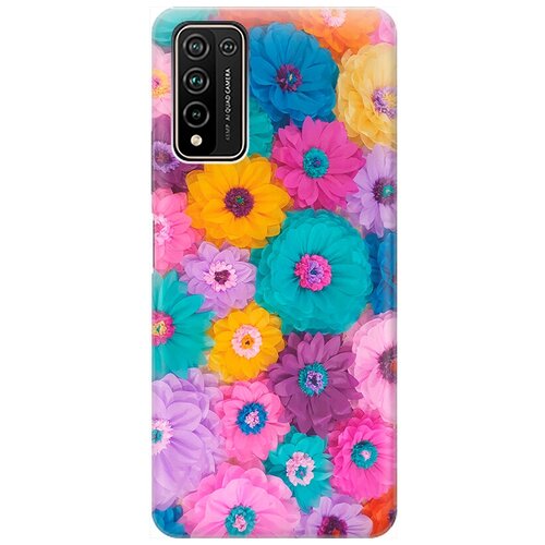 фото Ультратонкий силиконовый чехол-накладка для honor 10x lite с принтом "бумажные цветы" gosso