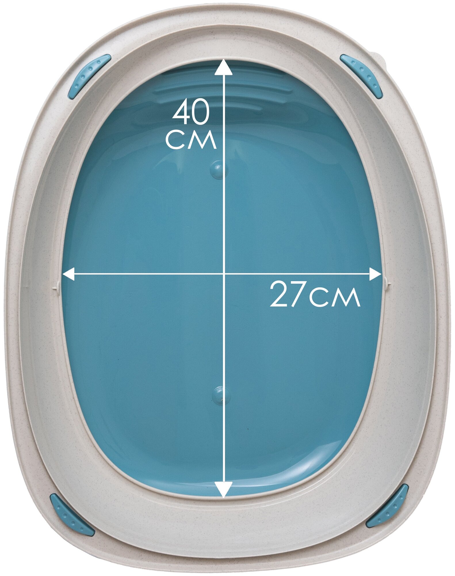 Туалет для кошек SHUTTLE 57см с бортом,голубой - фотография № 6