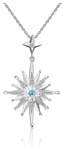 PLATINA Подвеска «Звезда» из серебра с топазом и натуральными топазами white