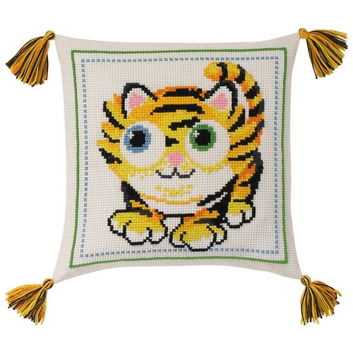 Набор для вышивания Тигр, подушка 30 х 30 см PERMIN 83-3879 овен набор для вышивания мастерица 1473 30 х 30 см