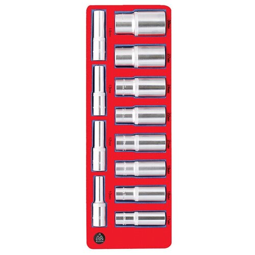 Мастак 5-014012 Набор глубоких головок 1/2”, шестигранные, ложемент, 12 предметов