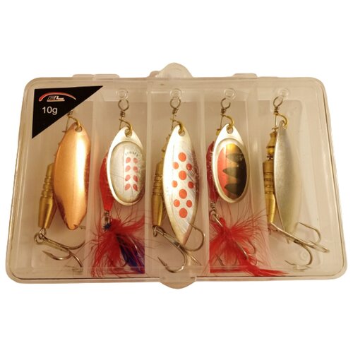 Набор блесен вращающихся JIN TAI 5 шт вес: 10 гр в кейсе