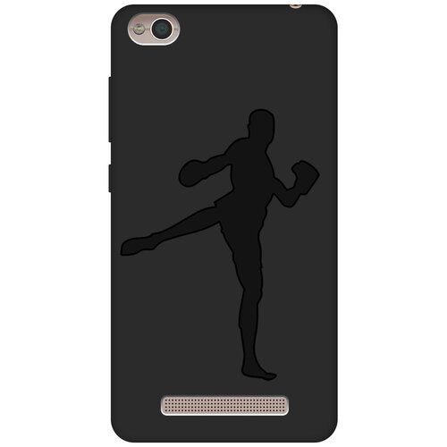 Матовый чехол Kickboxing для Xiaomi Redmi 4A / Сяоми Редми 4А с эффектом блика черный
