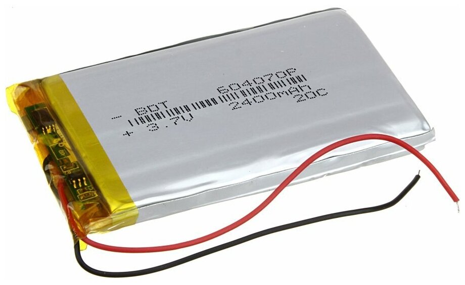 Аккумулятор 3.7V 2.4Ah Li-Po 604070