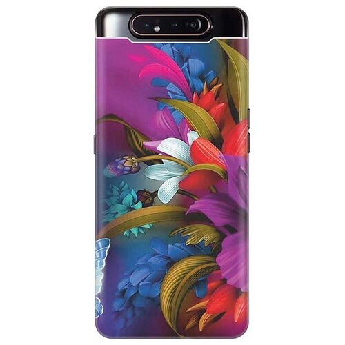 Ультратонкий силиконовый чехол-накладка для Samsung Galaxy A80 с принтом Фантастические цветы ультратонкий силиконовый чехол накладка для samsung galaxy j7 neo с принтом фантастические цветы