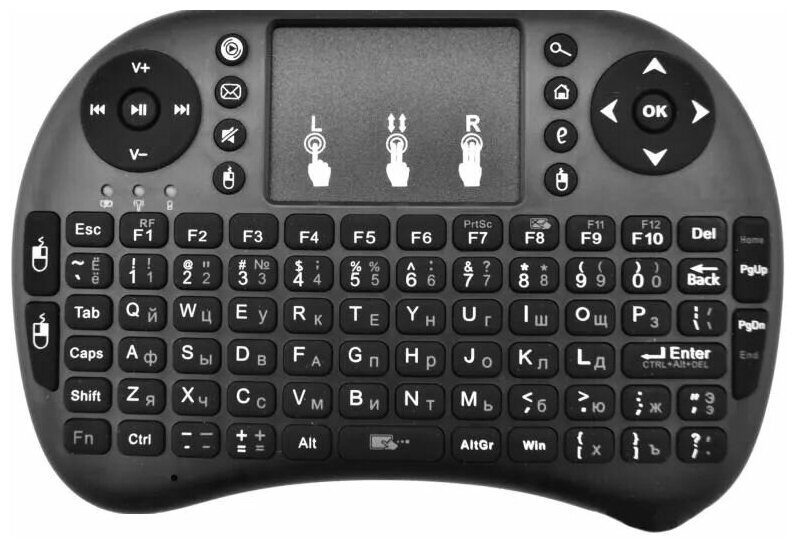 Беспроводная клавиатура QiDianz i8 с тачпадом и подсветкой для Смарт ТВ приставок TV Box