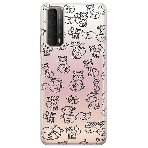 фото Ультратонкий силиконовый чехол-накладка clearview для huawei p smart 2021 с 3d принтом "funny foxes" gosso