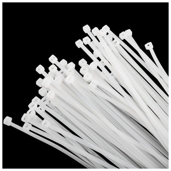 Хомуты пластиковые ХОМУТОВСКИЙ 3х150 мм 100 шт (стяжка кабельная пластиковая хомут пластиковый для кабеля гибкий фиксатор) цвет белый С02б-а