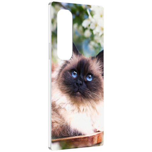 Чехол MyPads порода кошка Бирман для Samsung Galaxy Z Fold 4 (SM-F936) задняя-панель-накладка-бампер чехол mypads кошка сиамская для samsung galaxy z fold 4 sm f936 задняя панель накладка бампер