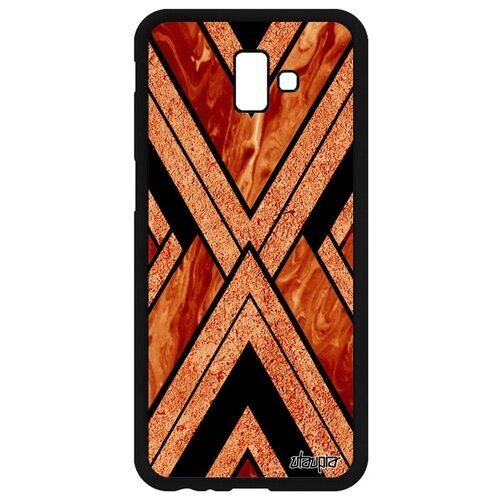 фото Дизайнерский чехол на смартфон // galaxy j6 plus 2018 // "икс-орнамент" типи дизайн, utaupia, оранжевый