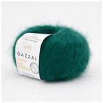 Пряжа Gazzal Super Kid Mohair (Супер Кид Мохер) 64418 зеленый 31% шерсть мериноса, 47% супер кид мохер, 22% полиамид 25г 237м 6шт - изображение