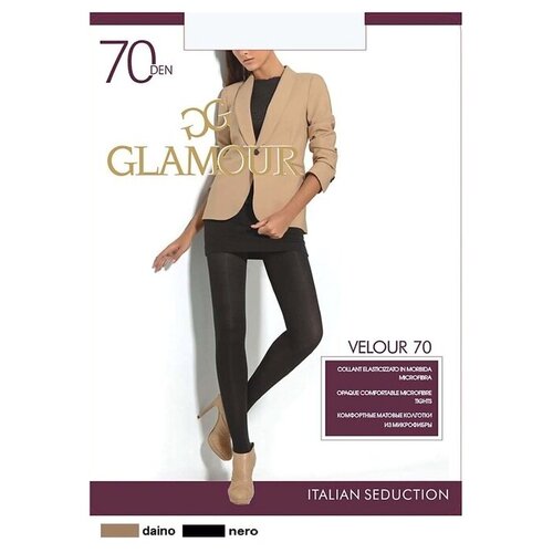 Колготки  Glamour Колготки Glamour Velour Nero 70 Den, 70 den, размер 4, черный