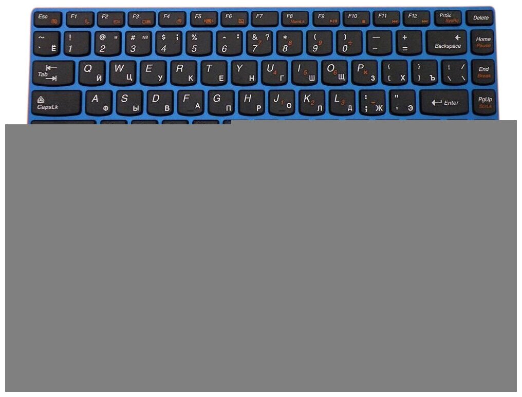 Клавиатура для ноутбука Lenovo NSK-B6LSQ русская черная с синей рамкой 2430₽