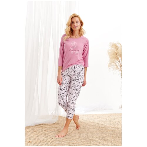Пижама женская TARO Roza 2443-02, розовый, хлопок 100% (Размер: S)