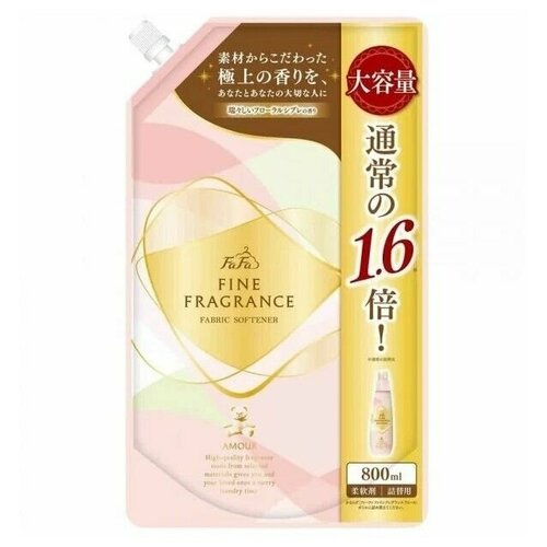 327679 NISSAN FaFa Fine fragrance Amour Кондиционер для белья с антистатиком аромат цветов мягкая упаковка 800мл