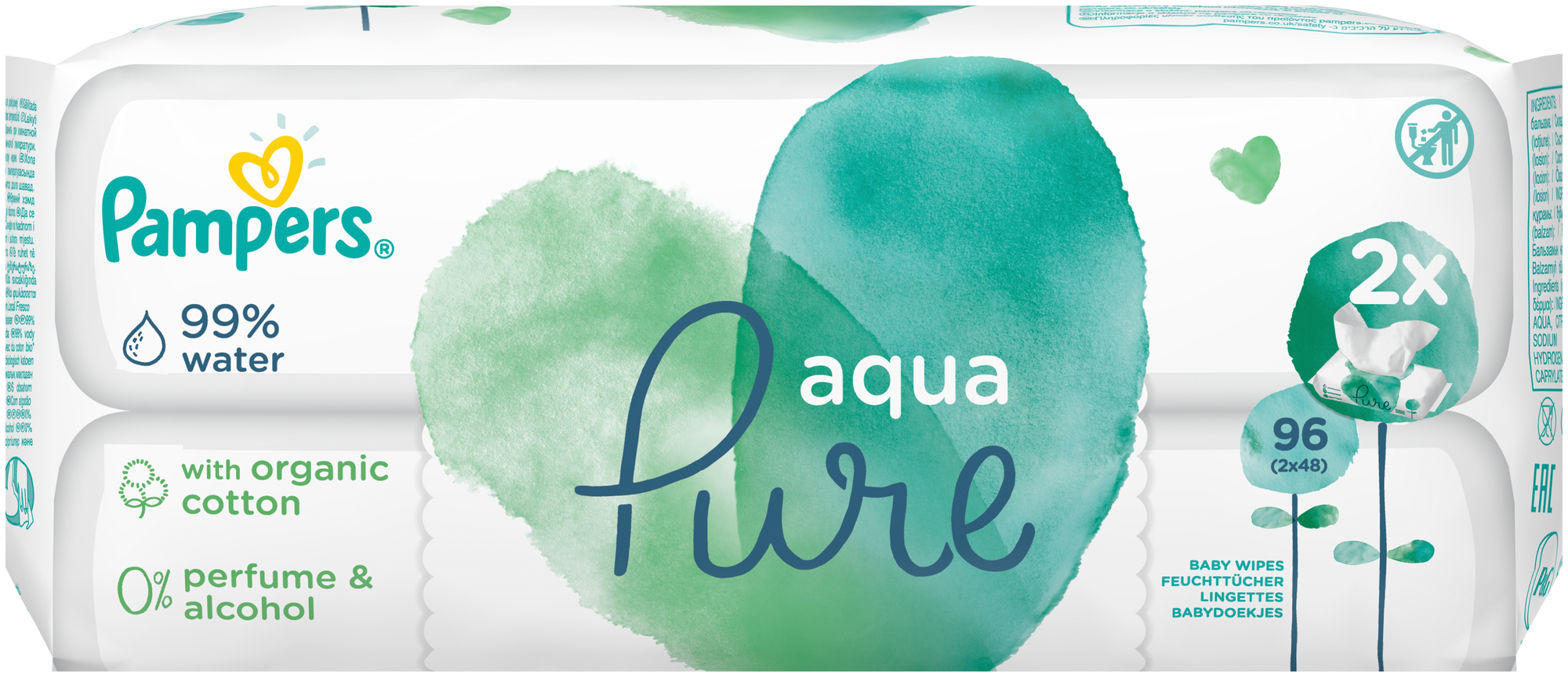 Детские влажные салфетки Pampers Aqua Pure, 96 шт.