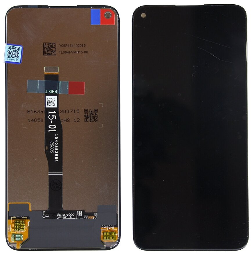 Дисплей для Huawei P40 Lite в сборе с тачскрином Черный - Premium
