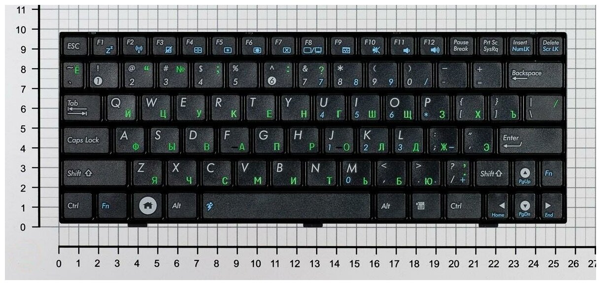 Клавиатура для нетбука Asus 0KNA-0U3RU03 русская черная версия 2