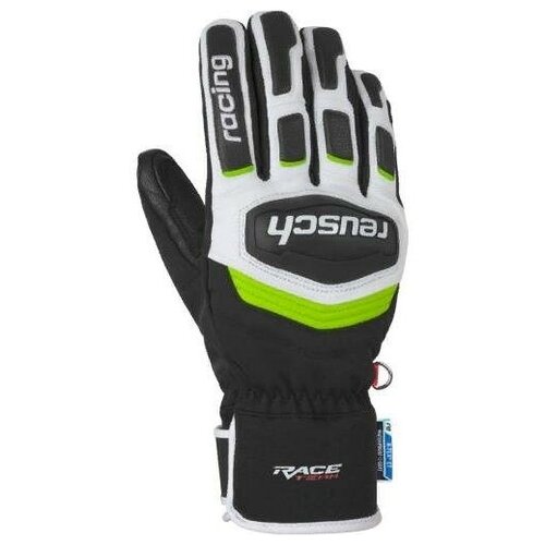 фото Перчатки горнолыжные reusch 2018-19 race training r-tex xt black/white/neon green (inch (дюйм):10)