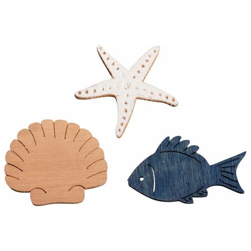 фото Набор декоративных элементов рыбки, ракушки и морские звезды rayher