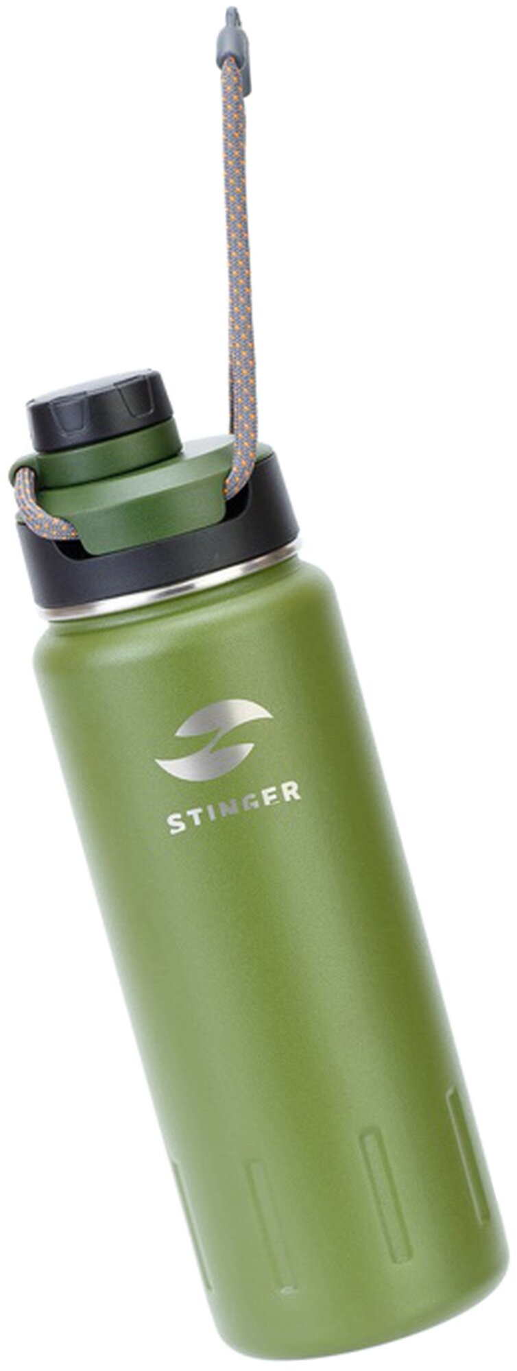 Термобутылка Stinger для горячих и холодных напитков, 0,71 л, сталь/пластик, цвет зеленый мох (HD-710-46MG) - фотография № 2