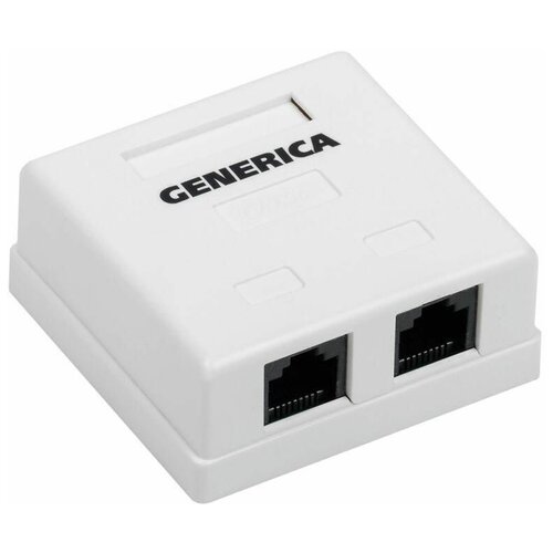 Розетка информационная RJ45 кат.5е UTP 2 порта настенная GENERICA ITK CS2-1C5EU-22-G ( 1шт. )