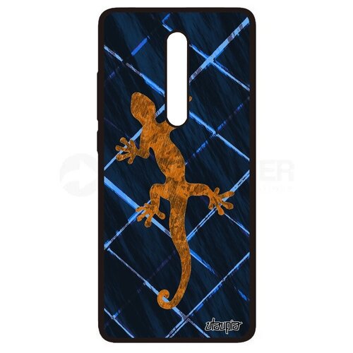 фото Дизайнерский чехол на телефон // xiaomi mi 9t pro // "саламандра" огненная salamander, utaupia, темно-синий